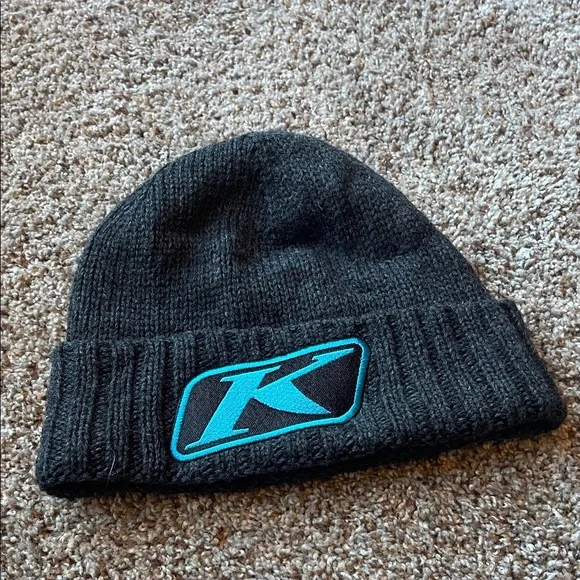 KLIM Gray knit blue logo hat NEW one size unisex - Picture 1 of 3